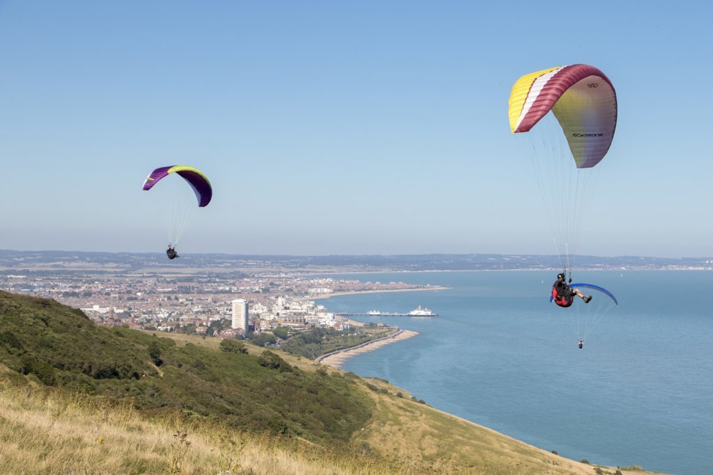 eastbourne college our location paragliding over downs