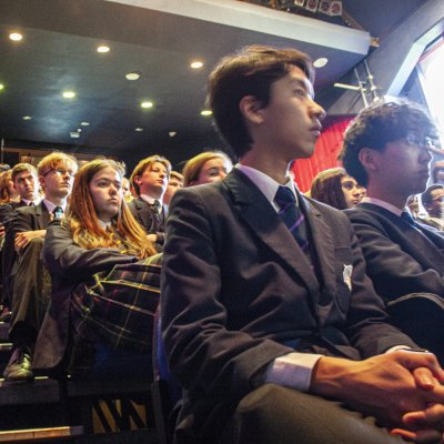 pupils listen to patrick foster talk on addiction and gambling
