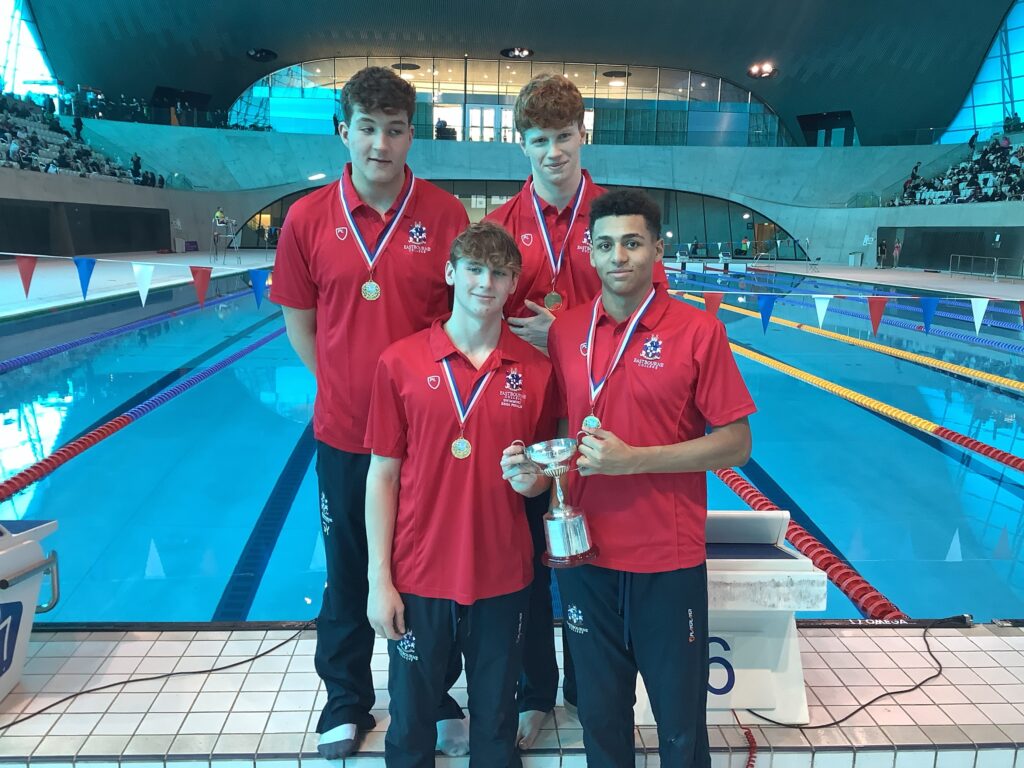 Pupils celebrating nationals win 